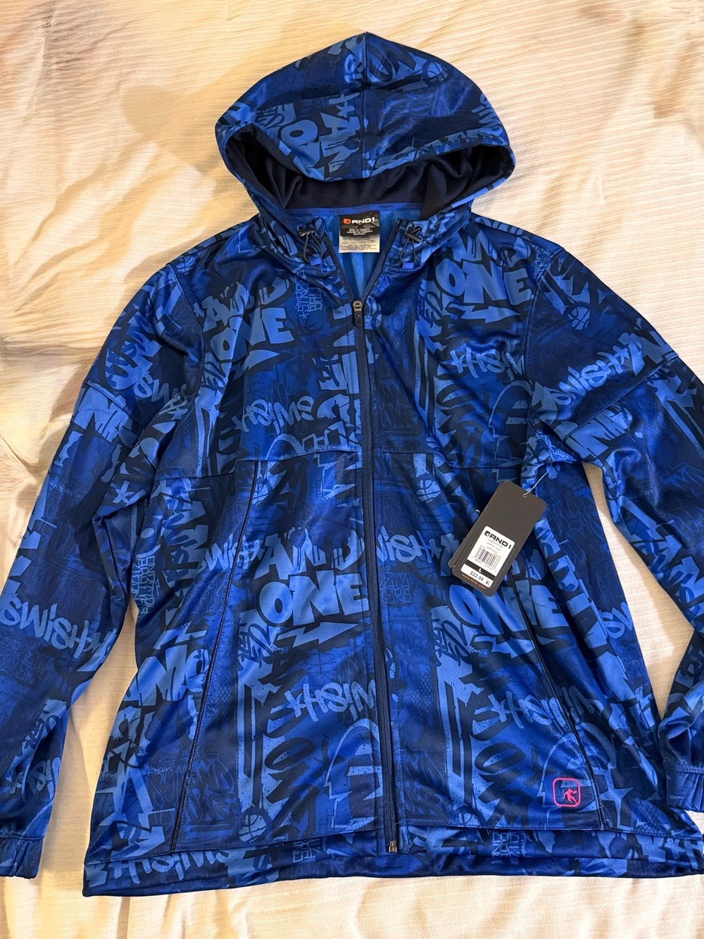 And1 Royal Blue Graphic Hooded Windbreaker
